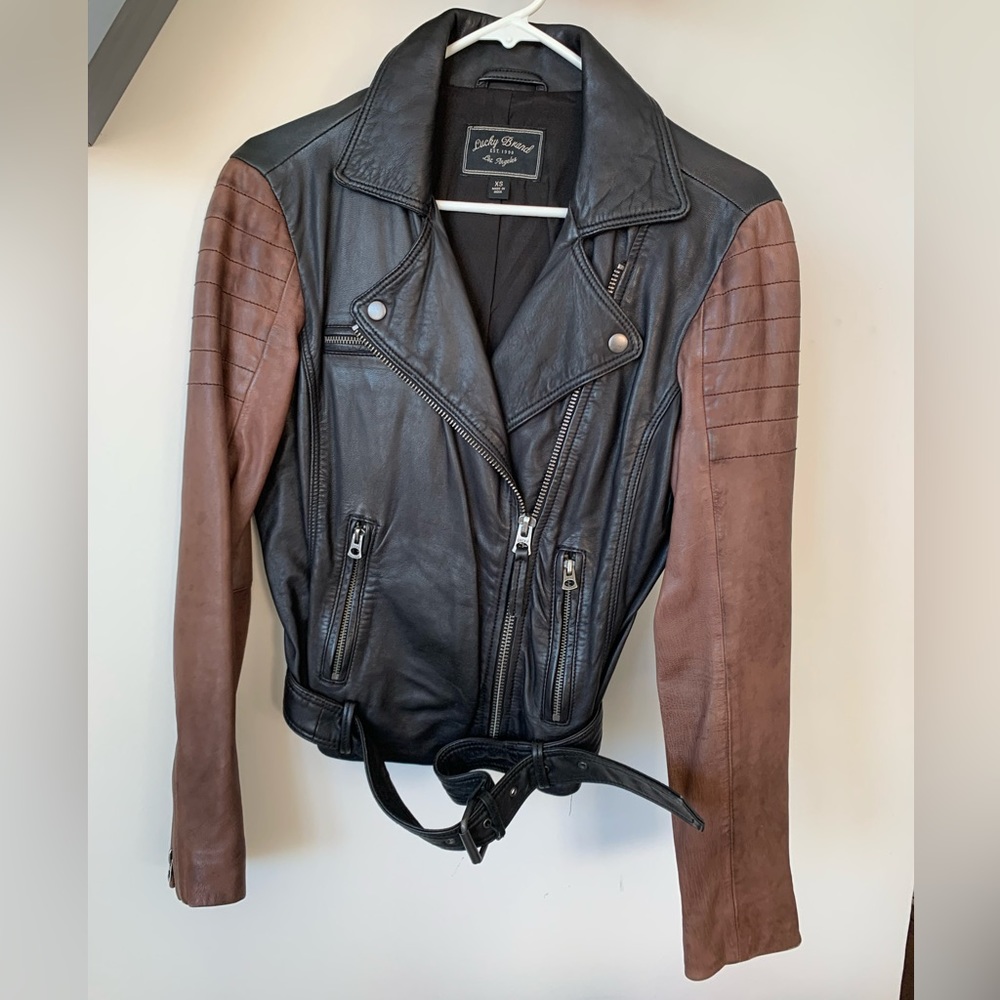 Lucky Brand Women’s Leather Moto Jacket